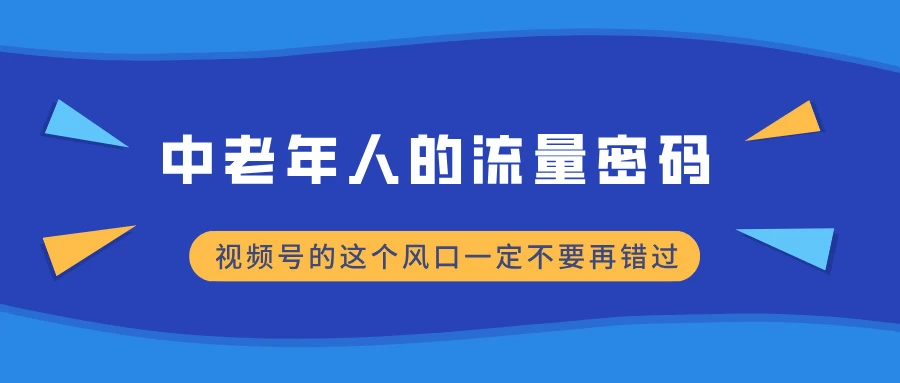 中老年人的流量密码，视频号的这个风口一定不要再错过，小白轻松月入过万好项目网-专注分享网络创业项目落地实操课程 – 全网首发_高质量创业项目输出好项目网