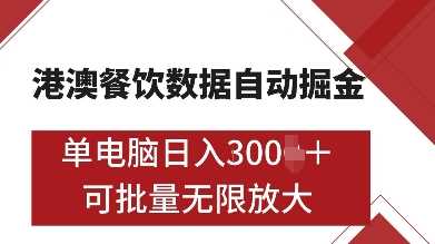 港澳餐饮数据全自动掘金，单电脑日入多张, 可矩阵批量无限操作【揭秘】好项目网-专注分享网络创业项目落地实操课程 – 全网首发_高质量创业项目输出好项目网