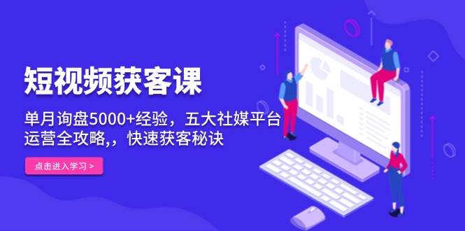 （13715期）短视频获客课，单月询盘5000+经验，五大社媒平台运营全攻略,，快速获客…好项目网-专注分享网络创业项目落地实操课程 – 全网首发_高质量创业项目输出好项目网