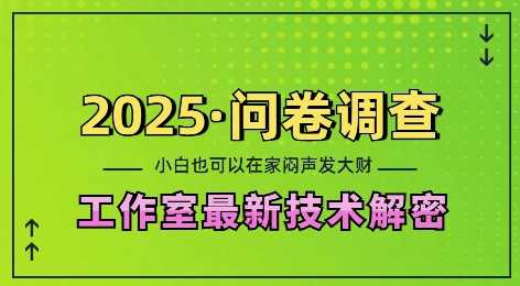 2025问卷调查最新工作室技术解密：一个人在家也可以闷声发大财，小白一天2张，可矩阵放大【揭秘】好项目网-专注分享网络创业项目落地实操课程 – 全网首发_高质量创业项目输出好项目网