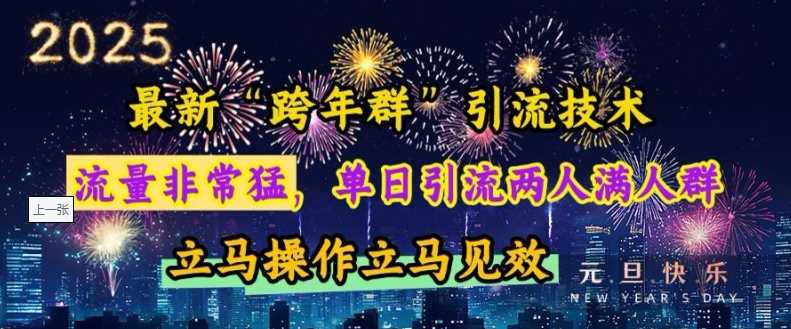 最新“跨年群”引流，流量非常猛，单日引流两人满人群，立马操作立马见效【揭秘】好项目网-专注分享网络创业项目落地实操课程 – 全网首发_高质量创业项目输出好项目网