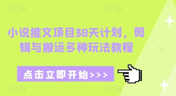 小说推文项目38天计划，剪辑与搬运多种玩法教程好项目网-专注分享网络创业项目落地实操课程 – 全网首发_高质量创业项目输出好项目网