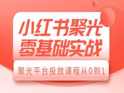 小红书聚光零基础实战，聚光平台投放课程从0到1好项目网-专注分享网络创业项目落地实操课程 – 全网首发_高质量创业项目输出好项目网