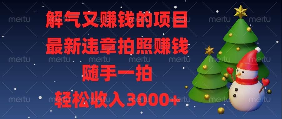 （13804期）解气又赚钱的项目，最新违章拍照赚钱，随手一拍，轻松收入3000+好项目网-专注分享网络创业项目落地实操课程 – 全网首发_高质量创业项目输出好项目网