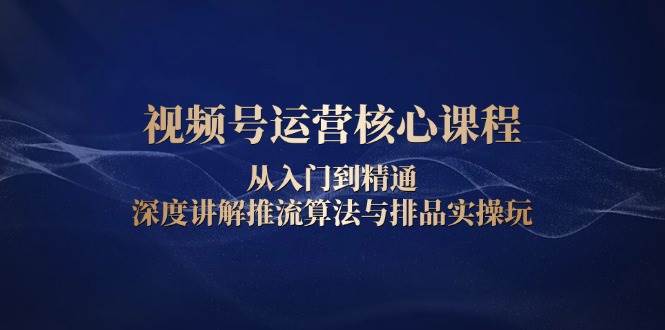（13863期）视频号运营核心课程，从入门到精通，深度讲解推流算法与排品实操玩好项目网-专注分享网络创业项目落地实操课程 – 全网首发_高质量创业项目输出好项目网