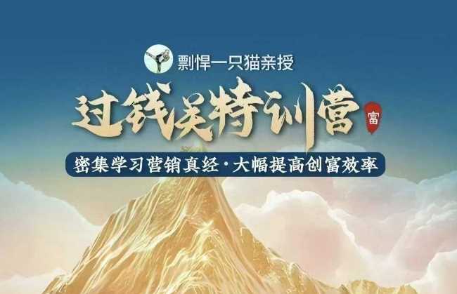 剽悍一只猫-过钱关特训营，学习营销真经 大幅度提高创富效率好项目网-专注分享网络创业项目落地实操课程 – 全网首发_高质量创业项目输出好项目网