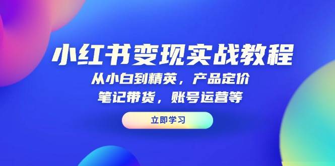 （13923期）小红书变现实战教程：从小白到精英，产品定价，笔记带货，账号运营等好项目网-专注分享网络创业项目落地实操课程 – 全网首发_高质量创业项目输出好项目网