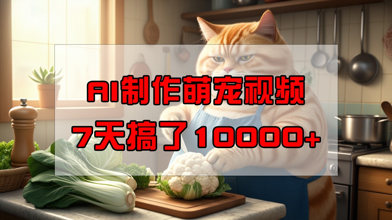 靠AI制作萌宠视频，7天搞了1万+，操作简单门槛低，有手机就行好项目网-专注分享网络创业项目落地实操课程 – 全网首发_高质量创业项目输出好项目网