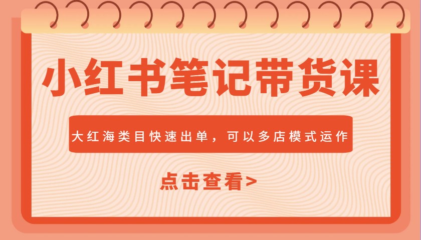 小红书笔记带货课，大红海类目快速出单，市场大，可以多店模式运作好项目网-专注分享网络创业项目落地实操课程 – 全网首发_高质量创业项目输出好项目网