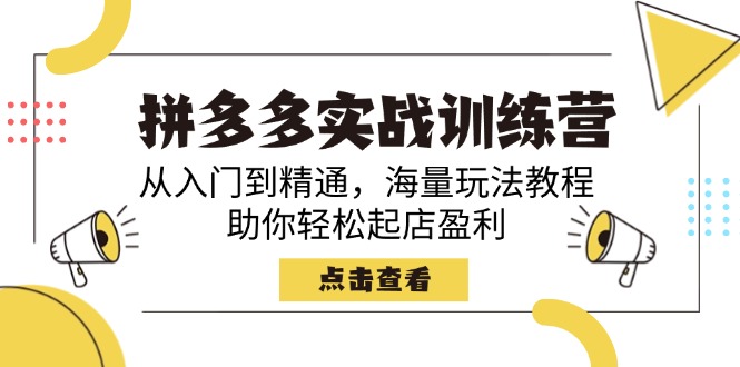 拼多多实战训练营，从入门到精通，海量玩法教程，助你轻松起店盈利好项目网-专注分享网络创业项目落地实操课程 – 全网首发_高质量创业项目输出好项目网