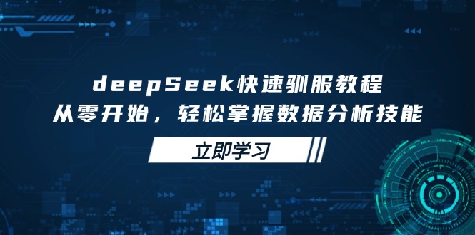 deepSeek快速驯服教程，从零开始，轻松掌握数据分析技能好项目网-专注分享网络创业项目落地实操课程 – 全网首发_高质量创业项目输出好项目网