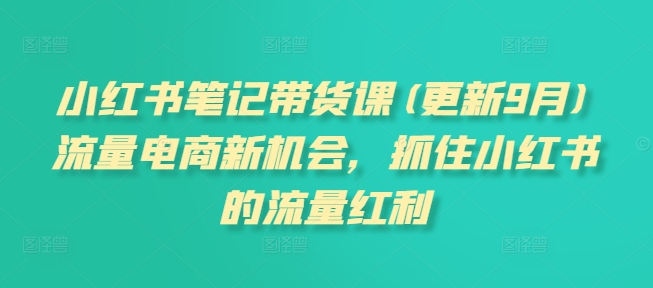 小红书笔记带货课(更新25年3月)流量电商新机会，抓住小红书的流量红利好项目网-专注分享网络创业项目落地实操课程 – 全网首发_高质量创业项目输出好项目网
