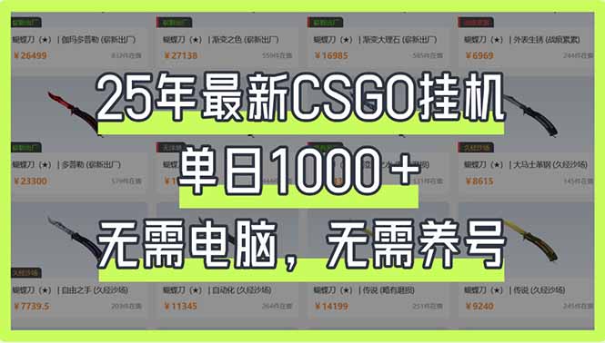 25年最新CSGO挂机系统，单日1000+，无需电脑，无需养号，0基础可上手好项目网-专注分享网络创业项目落地实操课程 – 全网首发_高质量创业项目输出好项目网