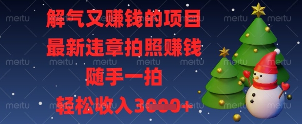 解气又挣钱的项目，最新违章拍照挣钱，随手一拍，轻松收入数张【揭秘】好项目网-专注分享网络创业项目落地实操课程 – 全网首发_高质量创业项目输出好项目网