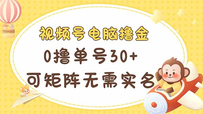 视频号电脑撸金 0撸单号30+ 可矩阵 无需实名多号多得好项目网-专注分享网络创业项目落地实操课程 – 全网首发_高质量创业项目输出好项目网