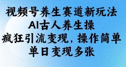 视频号养生赛道新玩法，AI古人养生操，疯狂引流变现，操作简单，单日变现多张好项目网-专注分享网络创业项目落地实操课程 – 全网首发_高质量创业项目输出好项目网