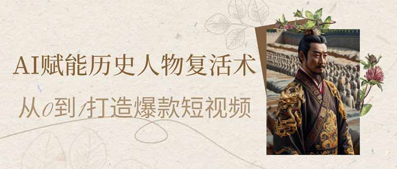 AI赋能历史人物复活术：从0到1打造爆款短视频好项目网-专注分享网络创业项目落地实操课程 – 全网首发_高质量创业项目输出好项目网