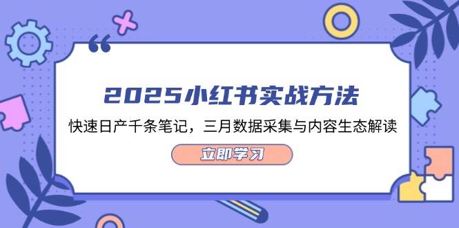 2025小红书实战方法，快速日产千条笔记，三月数据采集与内容生态解读好项目网-专注分享网络创业项目落地实操课程 – 全网首发_高质量创业项目输出好项目网
