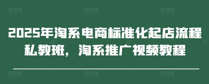 2025年淘系电商标准化起店流程私教班，淘系推广视频教程好项目网-专注分享网络创业项目落地实操课程 – 全网首发_高质量创业项目输出好项目网