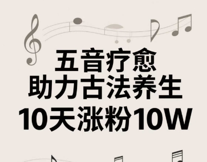 古法五音养生教程，五音疗愈的视频的制作方法，2-4小时就能学会，作者10天涨粉10W好项目网-专注分享网络创业项目落地实操课程 – 全网首发_高质量创业项目输出好项目网