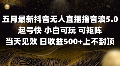 2025五月最新无人直播撸音浪单日产出5张+实操教程【揭秘】好项目网-专注分享网络创业项目落地实操课程 – 全网首发_高质量创业项目输出好项目网