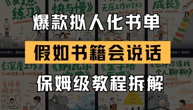 最新爆款拟人化书单玩法，假如书籍会说话，保姆级教程好项目网-专注分享网络创业项目落地实操课程 – 全网首发_高质量创业项目输出好项目网