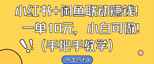 小红书+闲鱼联动挣钱，一单10元，小白可做好项目网-专注分享网络创业项目落地实操课程 – 全网首发_高质量创业项目输出好项目网
