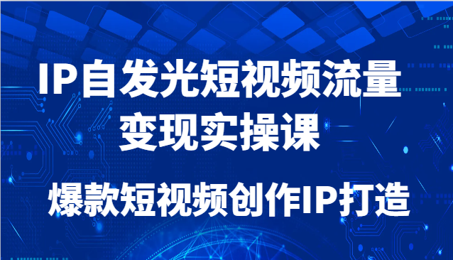 IP自发光短视频流量变现实操课，爆款短视频创作IP打造好项目网-专注分享网络创业项目落地实操课程 – 全网首发_高质量创业项目输出好项目网