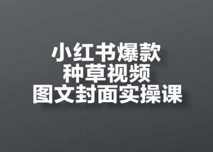 小红书爆款种草视频图文封面实操课，​开店、选品、引流、变现全流程好项目网-专注分享网络创业项目落地实操课程 – 全网首发_高质量创业项目输出好项目网