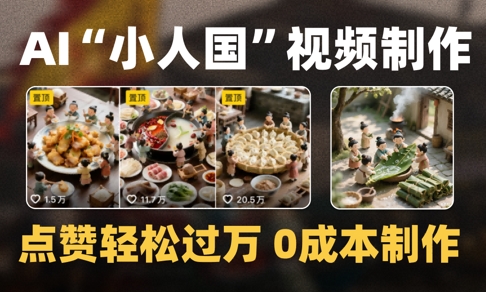 爆款1000W+播放微缩景观迷你小人国AI视频0成本制作全流程教学好项目网-专注分享网络创业项目落地实操课程 – 全网首发_高质量创业项目输出好项目网