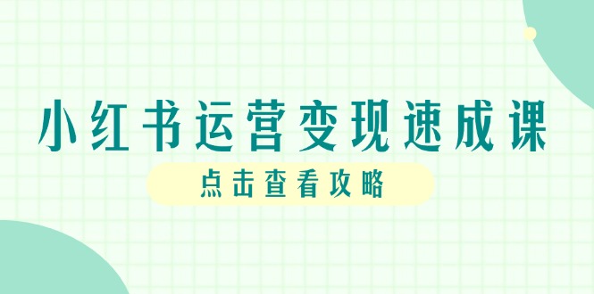 小红书运营变现速成课，账号搭建到暴力起号，个人IP全流程指南好项目网-专注分享网络创业项目落地实操课程 – 全网首发_高质量创业项目输出好项目网