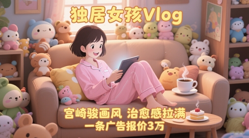 单个账号涨粉71W！用AI制作独居女孩Vlog，宫崎骏画风，治愈感拉满，一条广告报价3W好项目网-专注分享网络创业项目落地实操课程 – 全网首发_高质量创业项目输出好项目网