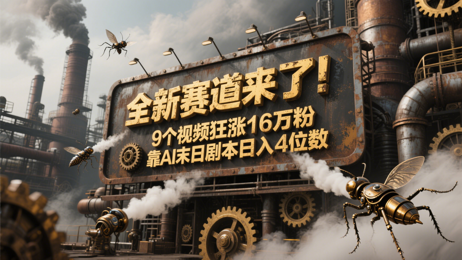 全新赛道来了！9个视频狂涨16万粉，靠AI末日剧本日入4位数，评论区爆肝追更！好项目网-专注分享网络创业项目落地实操课程 – 全网首发_高质量创业项目输出好项目网