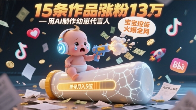 用AI制作幼崽代言人，宝宝的控诉火爆全网，15条作品涨粉13W，单号月入5位数实操教程好项目网-专注分享网络创业项目落地实操课程 – 全网首发_高质量创业项目输出好项目网