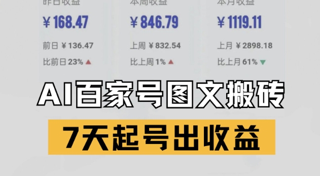 百家号搬砖新玩法，AI一键仿写爆文，7天起号出收益好项目网-专注分享网络创业项目落地实操课程 – 全网首发_高质量创业项目输出好项目网