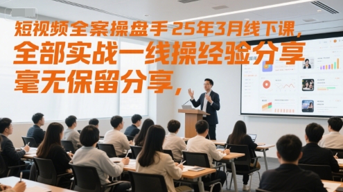 短视频全案操盘手25年3月线下课，全部实战一线操盘手经验分享，毫无保留分享，全是干货好项目网-专注分享网络创业项目落地实操课程 – 全网首发_高质量创业项目输出好项目网