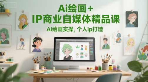 Ai绘画+IP商业自媒体精品课，Ai绘画实操，个人ip打造好项目网-专注分享网络创业项目落地实操课程 – 全网首发_高质量创业项目输出好项目网