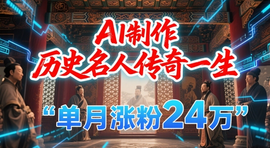 暴力起号！用AI制作历史名人传奇一生，单月涨粉24W，涨粉+变现赛道黑马来了好项目网-专注分享网络创业项目落地实操课程 – 全网首发_高质量创业项目输出好项目网