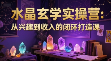 水晶玄学实操营：从兴趣到收入的闭环打造课好项目网-专注分享网络创业项目落地实操课程 – 全网首发_高质量创业项目输出好项目网