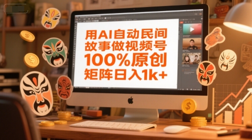 用AI自动民间故事做视频号，100%原创，矩阵日入1k+好项目网-专注分享网络创业项目落地实操课程 – 全网首发_高质量创业项目输出好项目网