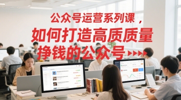 公众号运营系列课，如何打造高质量挣钱的公众号好项目网-专注分享网络创业项目落地实操课程 – 全网首发_高质量创业项目输出好项目网