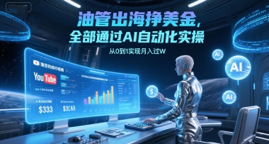 油管出海挣美金，全部通过AI自动化实操，从0到1实现月入过W好项目网-专注分享网络创业项目落地实操课程 – 全网首发_高质量创业项目输出好项目网