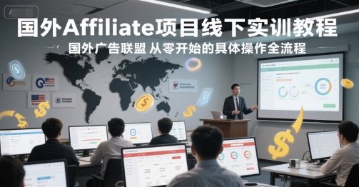 国外Affiliate项目线下实训教程，国外广告联盟从零开始的具体操作全流程好项目网-专注分享网络创业项目落地实操课程 – 全网首发_高质量创业项目输出好项目网