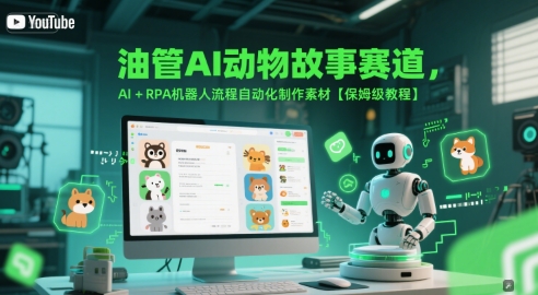 油管AI动物故事赛道，AI+RPA机器人流程自动化制作素材【保姆级教程】好项目网-专注分享网络创业项目落地实操课程 – 全网首发_高质量创业项目输出好项目网
