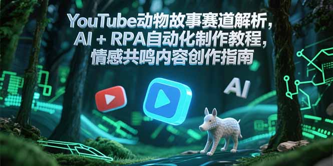 YouTube动物故事赛道解析，AI+RPA自动化制作教程，情感共鸣内容创作指南好项目网-专注分享网络创业项目落地实操课程 – 全网首发_高质量创业项目输出好项目网