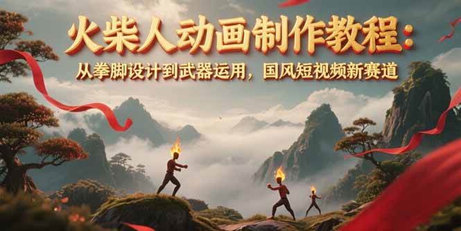 火柴人动画制作教程：从拳脚设计到武器运用，国风短视频新赛道好项目网-专注分享网络创业项目落地实操课程 – 全网首发_高质量创业项目输出好项目网