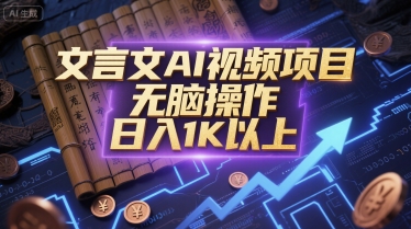 文言文AI视频项目，无脑操作，日入1K以上好项目网-专注分享网络创业项目落地实操课程 – 全网首发_高质量创业项目输出好项目网