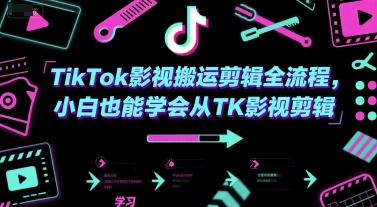 TikTok影视搬运剪辑全流程，小白也能学会从TK影视剪辑好项目网-专注分享网络创业项目落地实操课程 – 全网首发_高质量创业项目输出好项目网