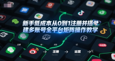 新手低成本从0到1注册并搭建多账号全平台矩阵操作教学，手机号-邮箱-IP-工具好项目网-专注分享网络创业项目落地实操课程 – 全网首发_高质量创业项目输出好项目网