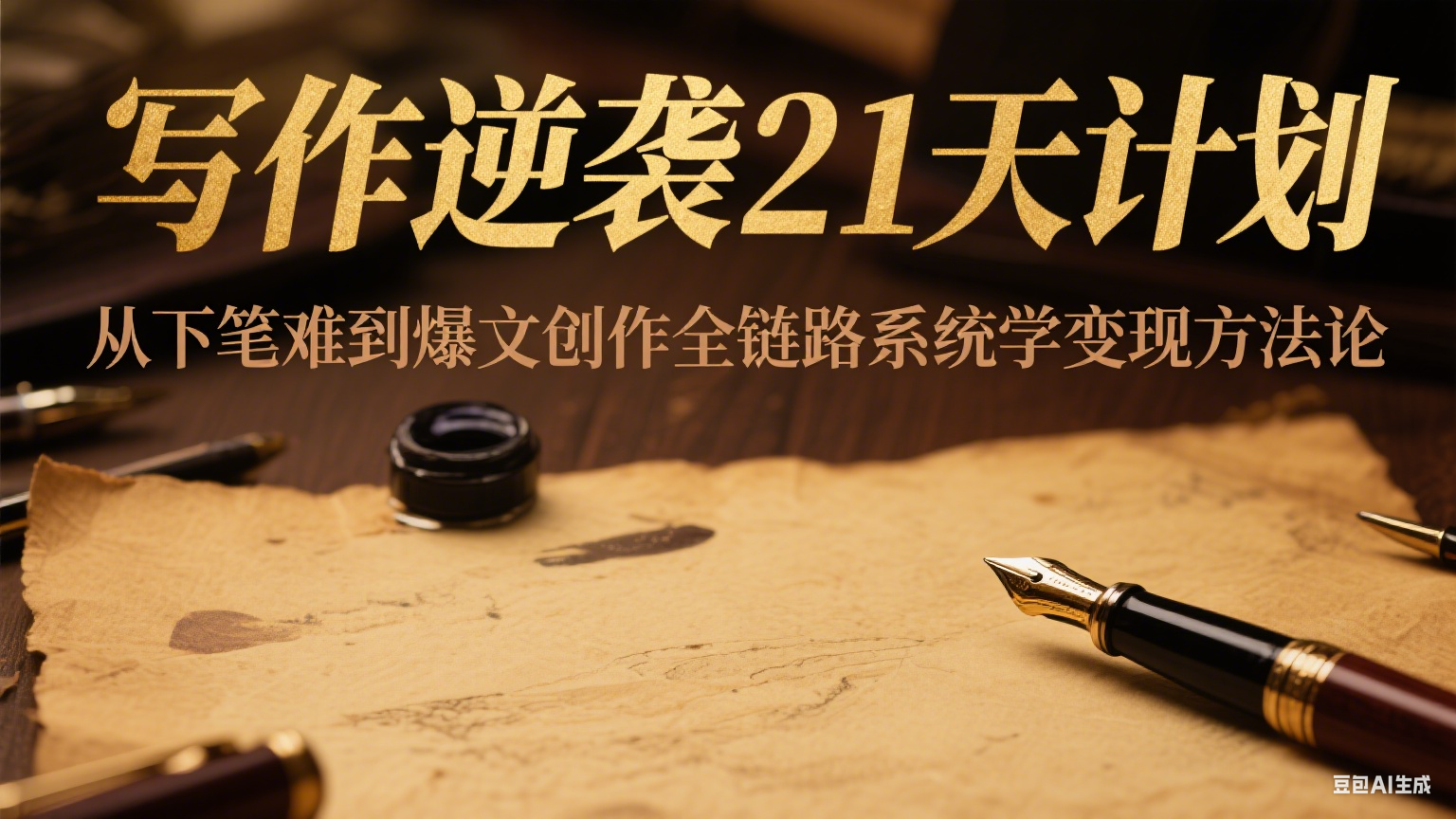 写作逆袭21天计划：从下笔难到爆文创作全链路系统学变现方法论好项目网-专注分享网络创业项目落地实操课程 – 全网首发_高质量创业项目输出好项目网